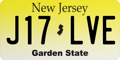 NJ license plate J17LVE