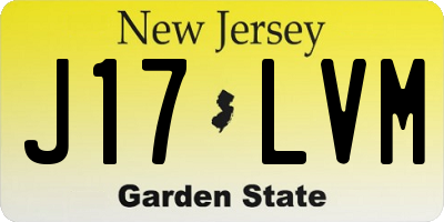 NJ license plate J17LVM