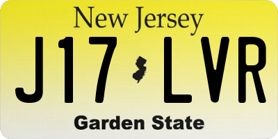 NJ license plate J17LVR