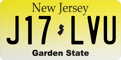 NJ license plate J17LVU