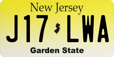 NJ license plate J17LWA