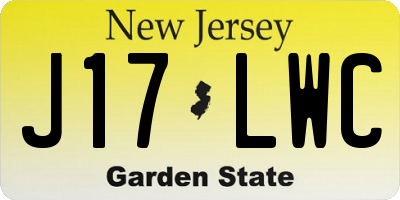 NJ license plate J17LWC