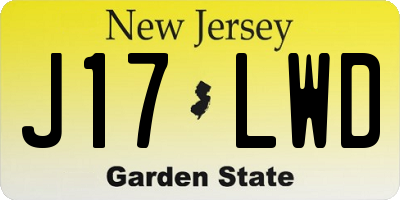 NJ license plate J17LWD