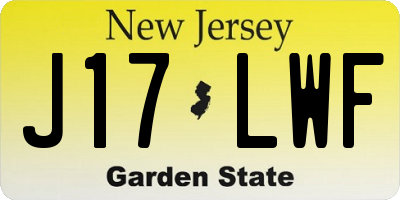 NJ license plate J17LWF
