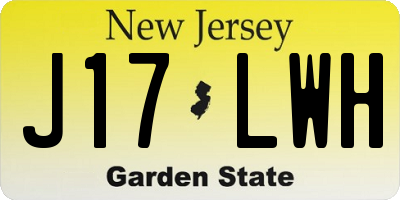 NJ license plate J17LWH
