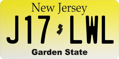 NJ license plate J17LWL