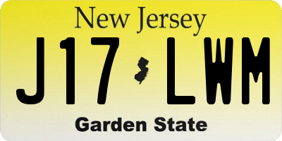 NJ license plate J17LWM
