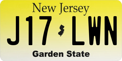 NJ license plate J17LWN