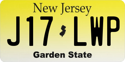NJ license plate J17LWP