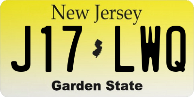 NJ license plate J17LWQ