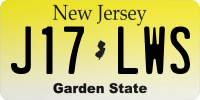 NJ license plate J17LWS