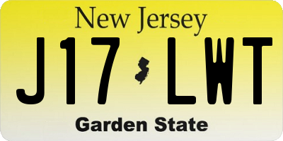 NJ license plate J17LWT