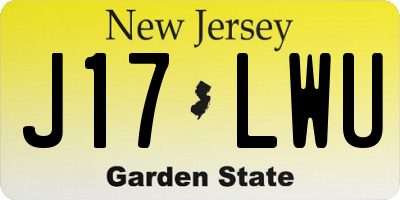 NJ license plate J17LWU