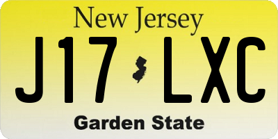 NJ license plate J17LXC