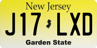 NJ license plate J17LXD