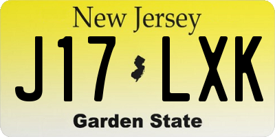 NJ license plate J17LXK