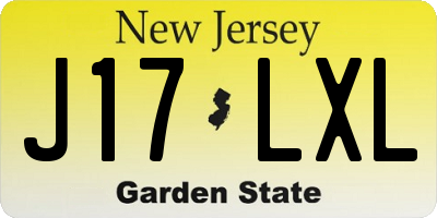 NJ license plate J17LXL