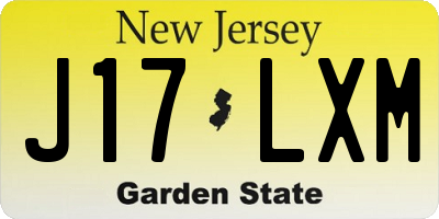 NJ license plate J17LXM