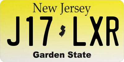 NJ license plate J17LXR