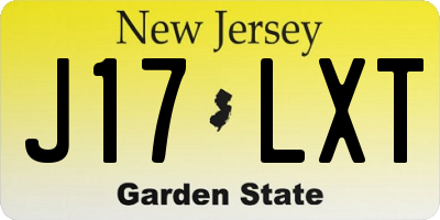 NJ license plate J17LXT