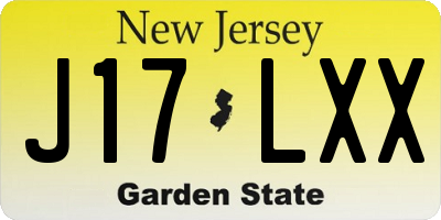 NJ license plate J17LXX