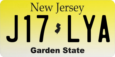 NJ license plate J17LYA