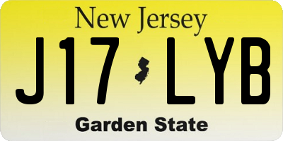 NJ license plate J17LYB