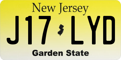 NJ license plate J17LYD