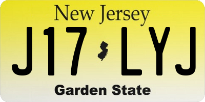 NJ license plate J17LYJ
