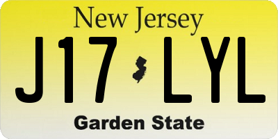 NJ license plate J17LYL