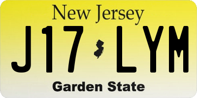 NJ license plate J17LYM