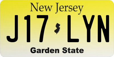 NJ license plate J17LYN