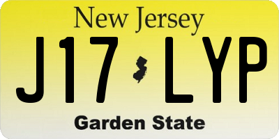 NJ license plate J17LYP
