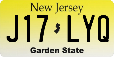 NJ license plate J17LYQ