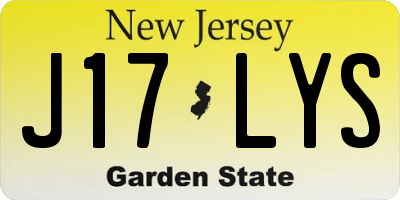 NJ license plate J17LYS
