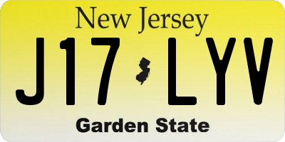 NJ license plate J17LYV