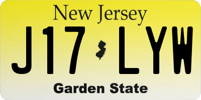 NJ license plate J17LYW