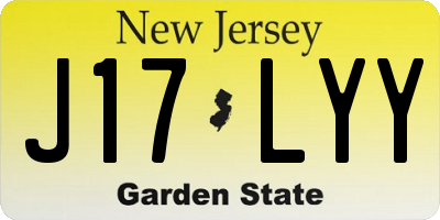 NJ license plate J17LYY