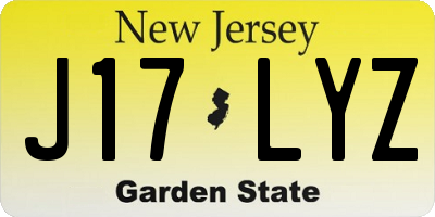 NJ license plate J17LYZ