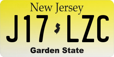 NJ license plate J17LZC