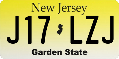 NJ license plate J17LZJ