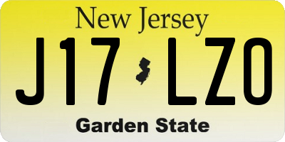 NJ license plate J17LZO