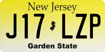 NJ license plate J17LZP