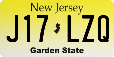 NJ license plate J17LZQ