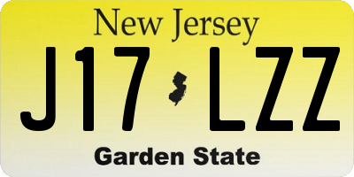 NJ license plate J17LZZ