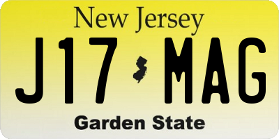 NJ license plate J17MAG