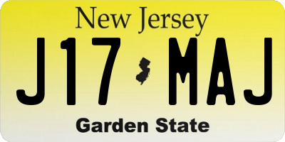 NJ license plate J17MAJ
