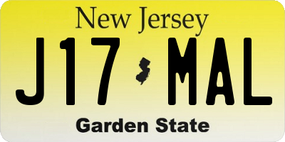 NJ license plate J17MAL