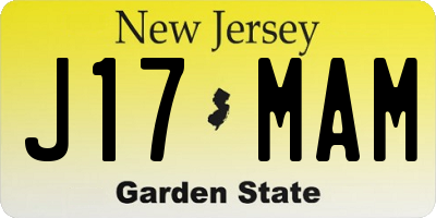 NJ license plate J17MAM