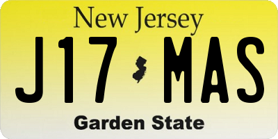 NJ license plate J17MAS